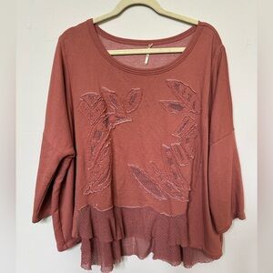 FREE PEOPLE excellent condition, dusty rose pink sweater, size medium